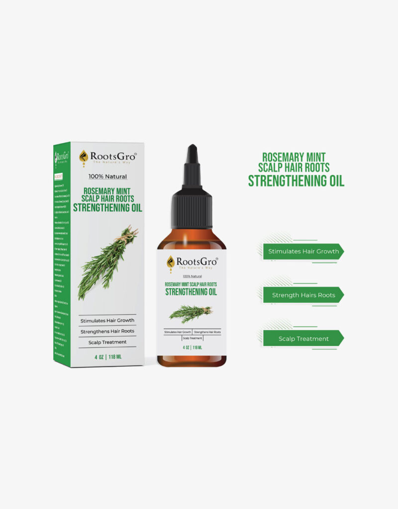 RootsGro Rosemary Mint Scalp Hair Roots Strengthening Oil