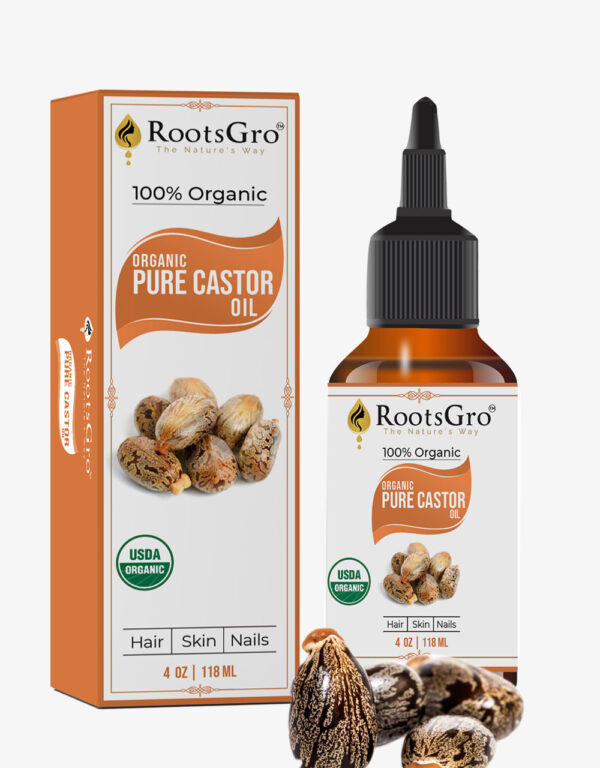 RootsGro Organic Pure Castor Oil