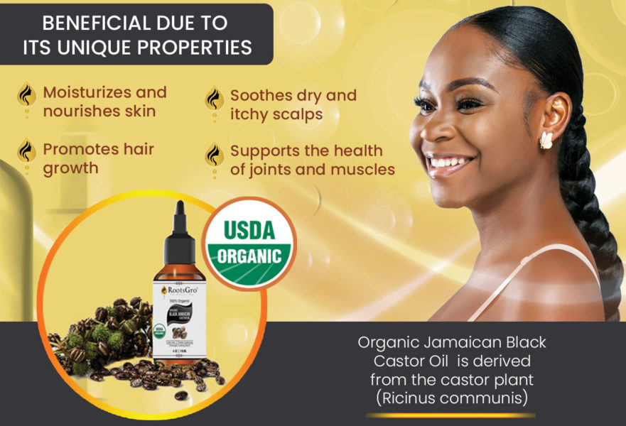 RootsGro Organic Jamaican Black Castor Oil
