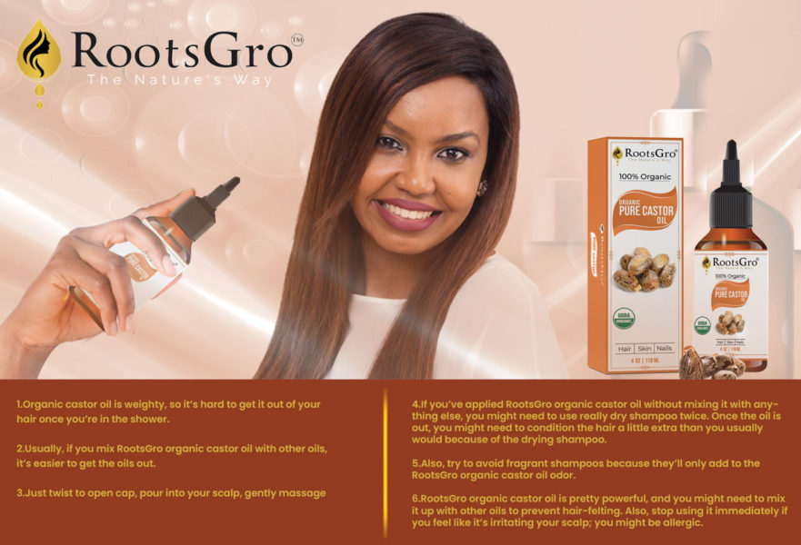 RootsGro 100% Organic Pure Castor Oil